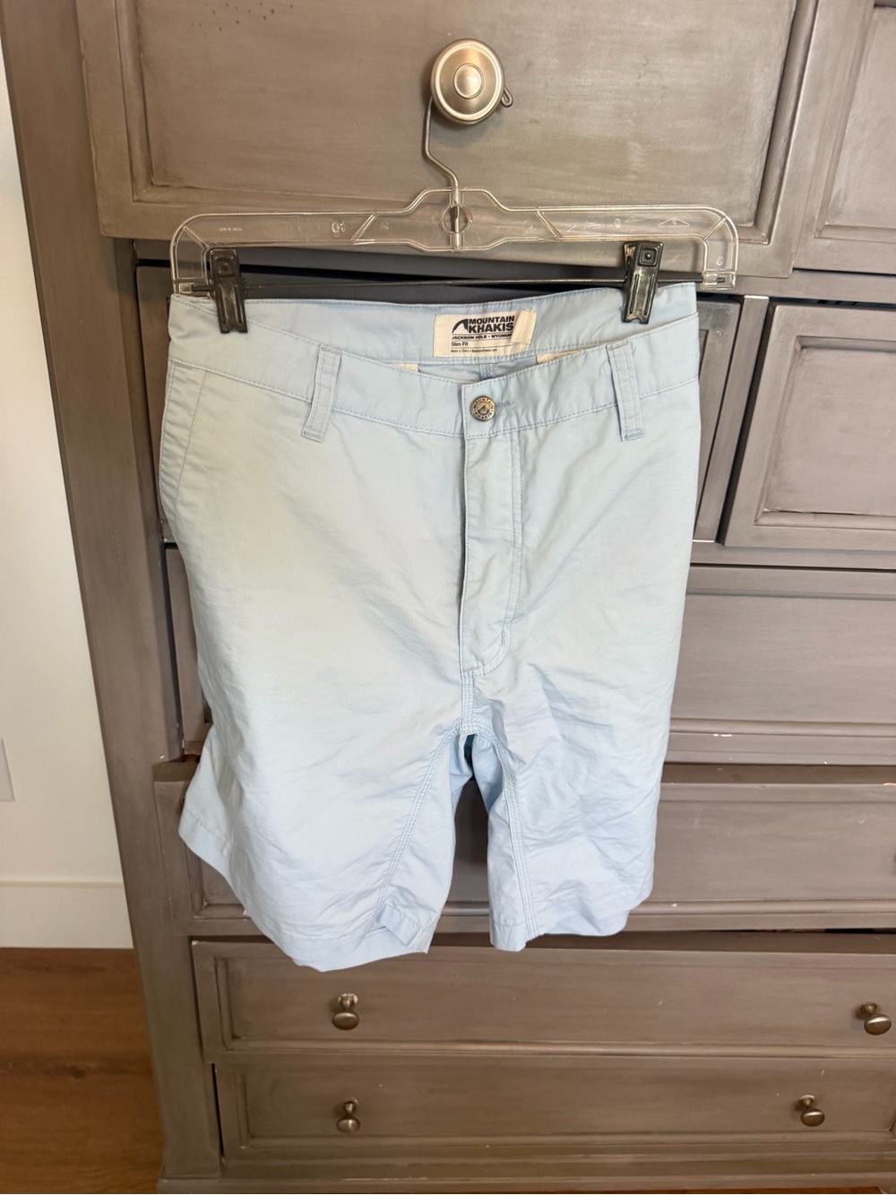 Mountain Khakis Light Blue Men's Stretch Flat Front Shorts